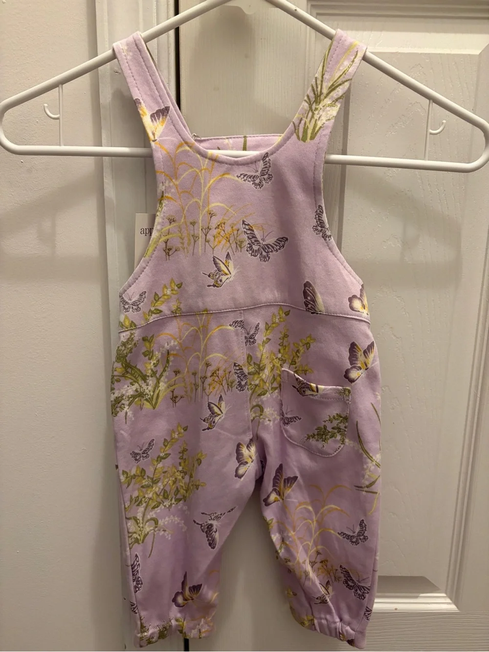 Apple Park Lavender Butterfly Overalls for Kids